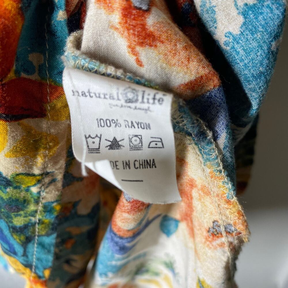 Natural Life Gigi Mini Dress Women’s Large 100% Rayon Boho Floral Casual - Picture 7 of 8